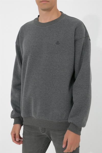 ADAM BOXES Oversize O-collar Sweatshirt N-alinda - Anthracite