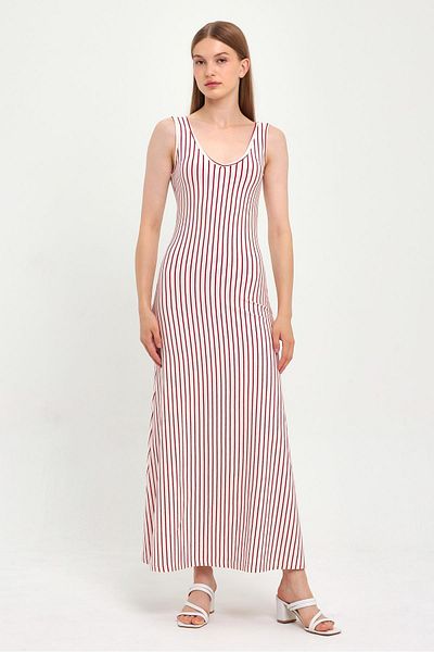 ALEXANDERGARDI LONG DRESS WITH THICK STRAPS AND STRIPES (B23-00153)