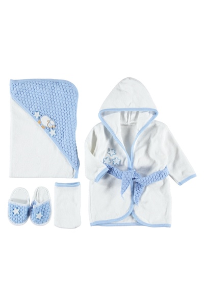dressmix طقم روب استحمام للأطفال بتطريز خروف