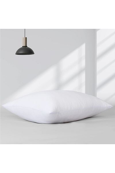 Evlen Home Collection Βαμβακερό μαξιλάρι σιλικόνης 1 τμχ Λευκό 50x70 Απλό Fiber Hotel Πλένεται Αντιβακτηριδιακό Μαλακό