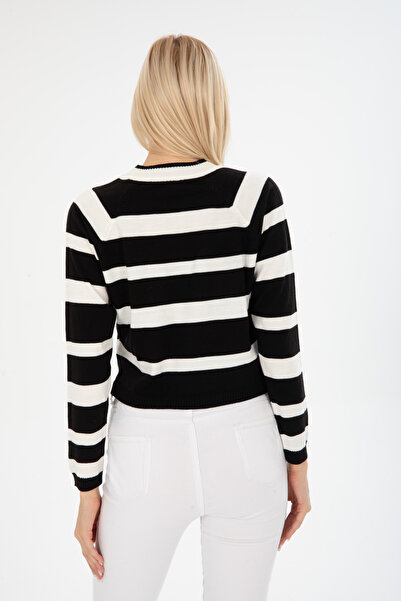 Puella Γυναικείο ριγέ Crop λεπτό πλεκτό πουλόβερ