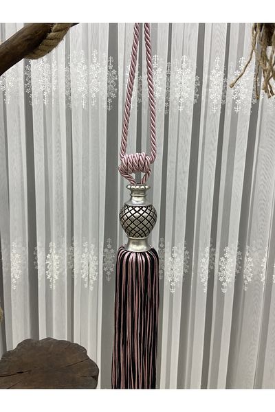 Akcan Pink Black Color Silver Laurel Long Bracelet