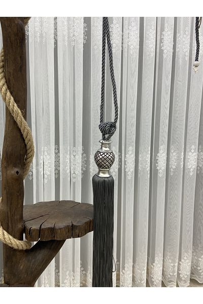 Akcan Anthracite Color Silver Laurel Long Bracelet