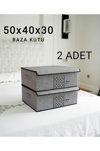 Smyak 2 Pieces 50x40x19 Base Box Organizer Storage