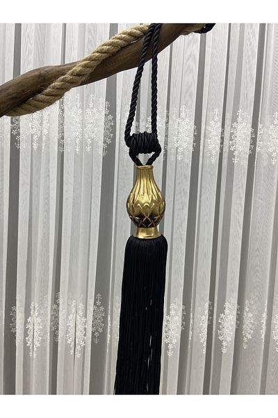 Akcan Black Color Gold Vase Long Braçol