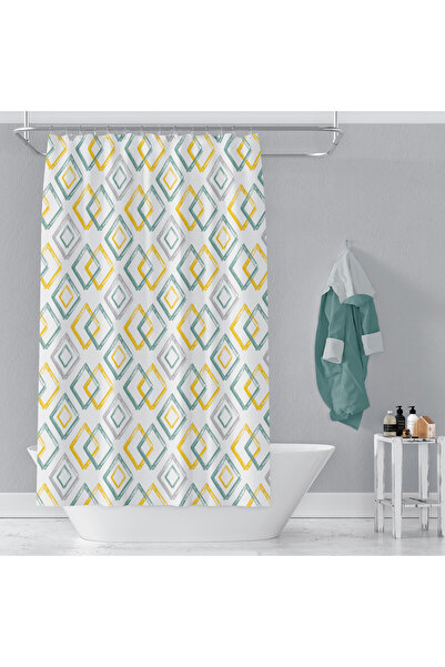 Zethome Banyo Perdesi 1x180x200 Tek Kanat Duş Perdesi Halka Hediyeli 3589