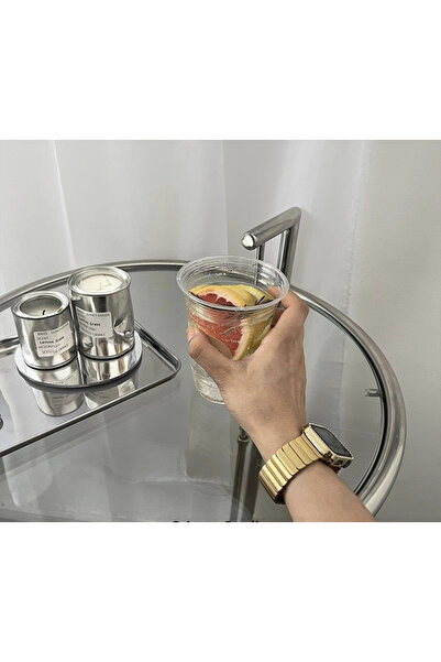Bushco Store Apple Watch Uyumlu Stainless Steel Gold Rengi Balık Sırtı Kordon...