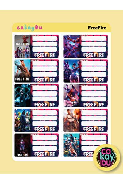 cakaybu Autocolant pentru caiete școlare Free Fire, dimensiune A4, 1 foaie