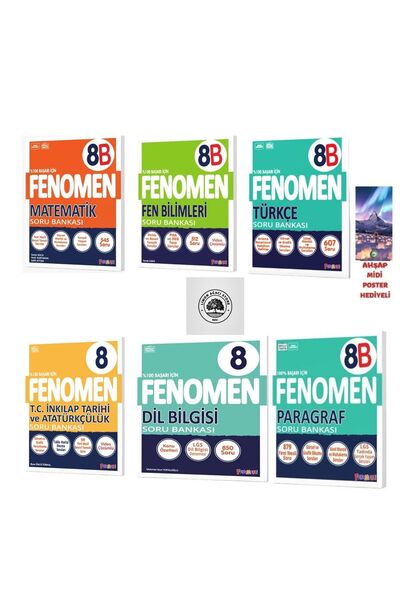 Fenomen Yayıncılık 8 SINIF MATEMATİK B FEN BİLİMLERİ B TÜRKÇE B İNKİLAP B PAR...