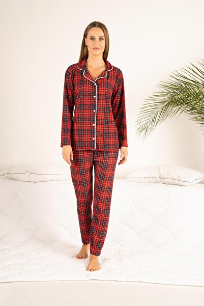 Estiva Plaid Patterned Buttoned Pijama Set