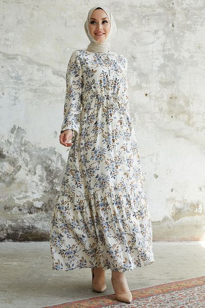 InStyle Evesya Tunnel Lace Viscose Φόρεμα - Μπλε