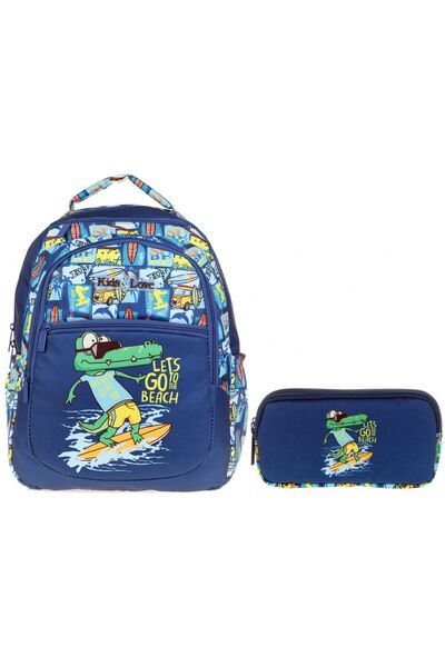 KAUKKO Синій рюкзак і пенал для першокласника - для хлопчика