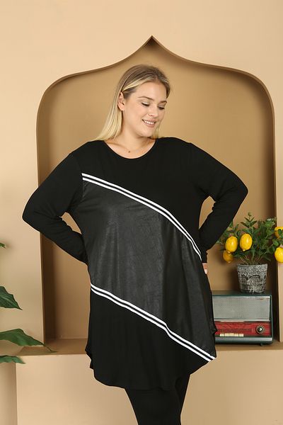 XL Modam WOMEN'S LARGE SIZE LYCRAL VISKOSE BLACK 2-PIECE SET