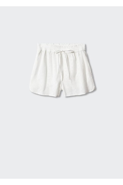 MANGO Woman İşlemeli pamuklu şort
