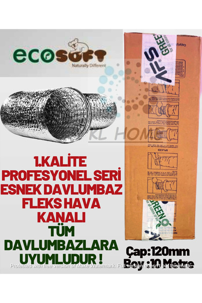 KL HOME Davlumbazlara ASPİRATÖR 1. KALİTE PROFESYONEL AFS Alüminyum Fleks BOR...