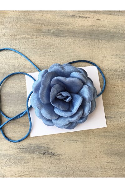 karantuhafiye قلادة/قلادة هوكر/قلادة من الساتان الوردي برباط (أزرق إنديجو)