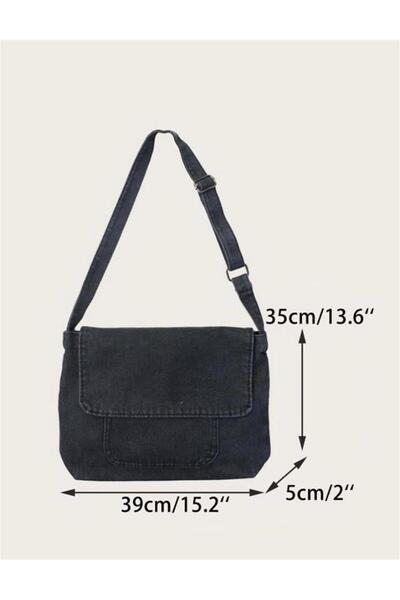 Touz Blunt Blunt Harajuku Vintage Unisex Denim Gray Messenger Bag