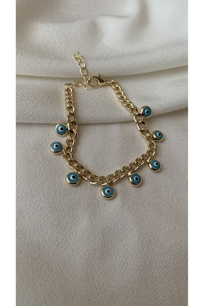 KAD COLLECTION سوار سلسلة مزين بخرز العين الشريرة