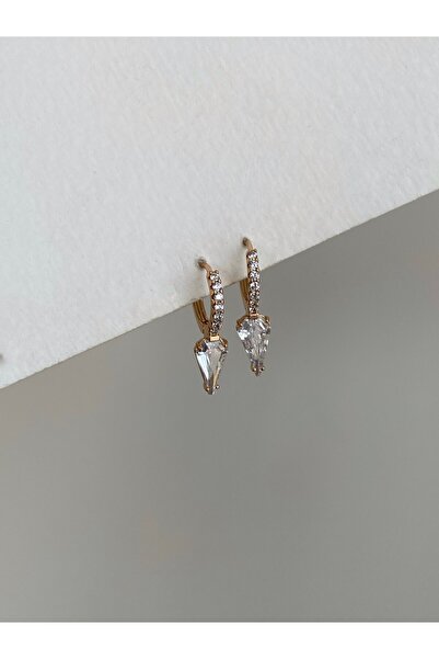 Owentis أقراط دياندرا من الفولاذ المقاوم للصدأ باللون الذهبي الوردي والماس - لا تشويه -