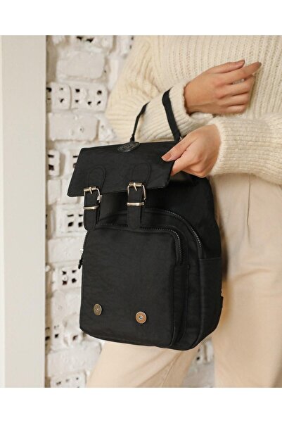 Luxe Bag Geantă de umăr și rucsac pentru femei, din țesătură șifonată, imperm...