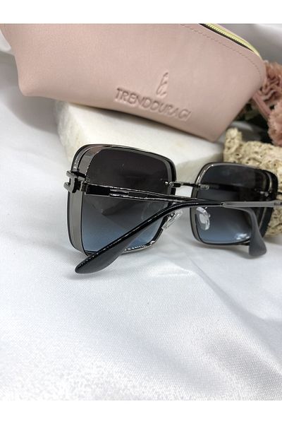 Di Caprio Lons Design Silver Detail Gray Women's Sunglasses