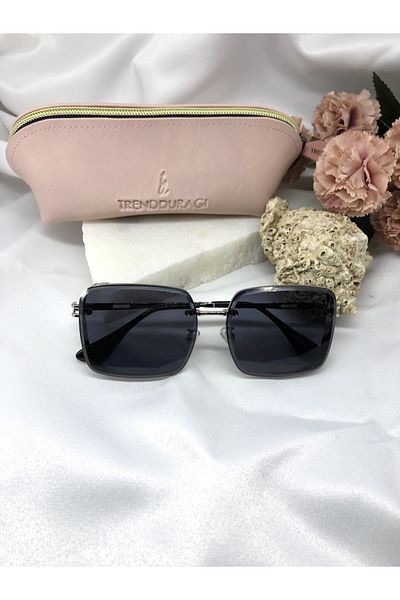 Di Caprio Lons Design Silver Detail Gray Women's Sunglasses