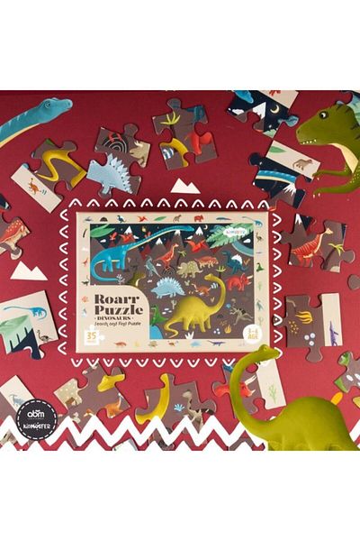 kidmosfer Find the Search - Dinosaur - Educational and Instructional Puzzle for Children over 3 Years Old 35 Piece Jigsaw Puzzle