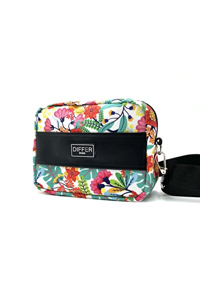 Differ Studio Geantă de umăr cu model floral multicolor, rezistentă la apă