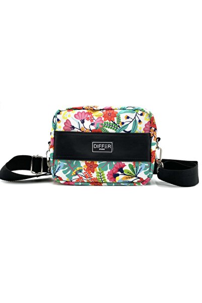 Differ Studio Geantă de umăr cu model floral multicolor, rezistentă la apă