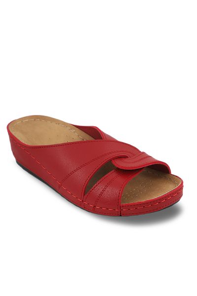 İncim ®| Hera Women's Red Comfortable Orthopedic Comfort Anatomical Light Sole Home Slippers and Daily Slippers