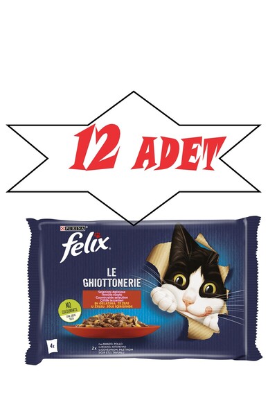 Purina Felix FELİX SIĞIR ETLİ & TAVUKLU 4X85 G X12 ADET