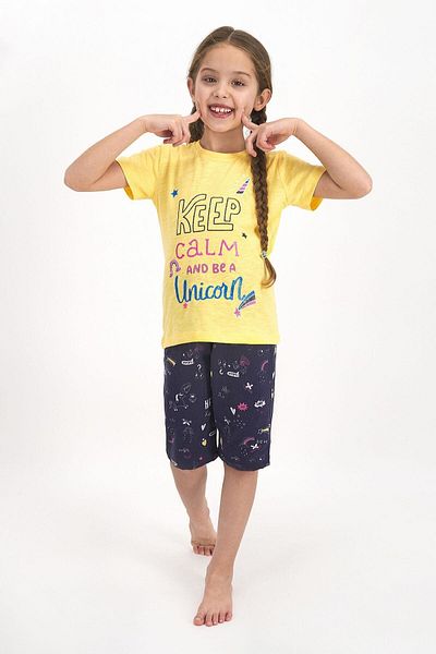 ROLY POLY Girl's Yellow Tshirt Capri Set