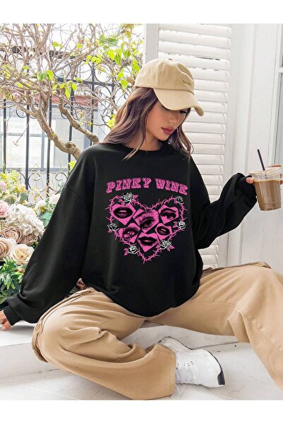 Adrift Hanorac Coolane Heart & Letter Graphic Drop Shoulder din seria Coke