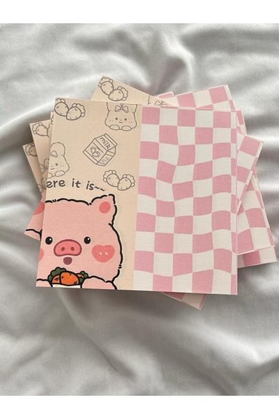 Planet Butik Pink Pig Memo Pad Square Notepad