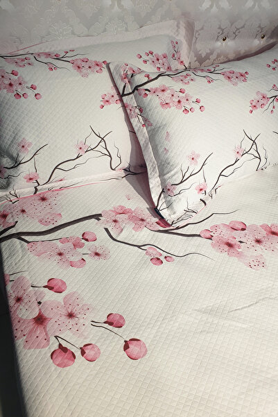 MonoHome Pique Set Cotton Double Jacquard Woven Bedspread Cherry Blossom