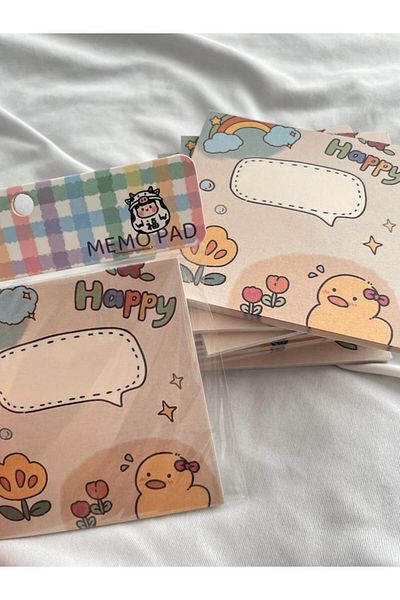 Planet Butik Happy Vibe Memo Pad Square Notepad