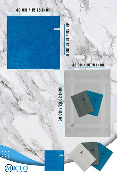 MICLO CLEANING - Triple Magic Glass Cloth + Floor Cloth (4 cloth)