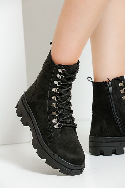 en7 Μαύρα Suede Γυναικείες Μπότες P210