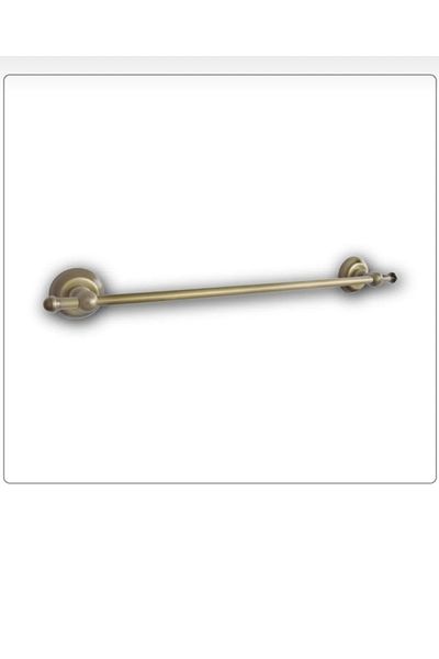 İSAOĞLU YAPI Matte Gold Towel Holder Antique Gold Bathroom Towel Holder Vintage Model Towel Holder