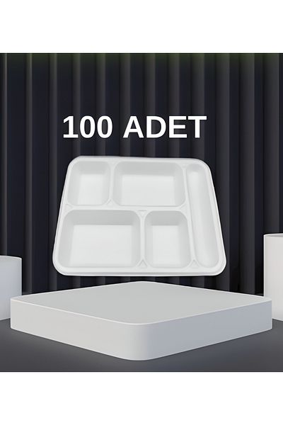 erze Wedding Henna Mevlid Workplace and Office Table D'hote Foam 5 Compartment Table D'hôte Plate 100 Pieces 100 Pieces Set of 5