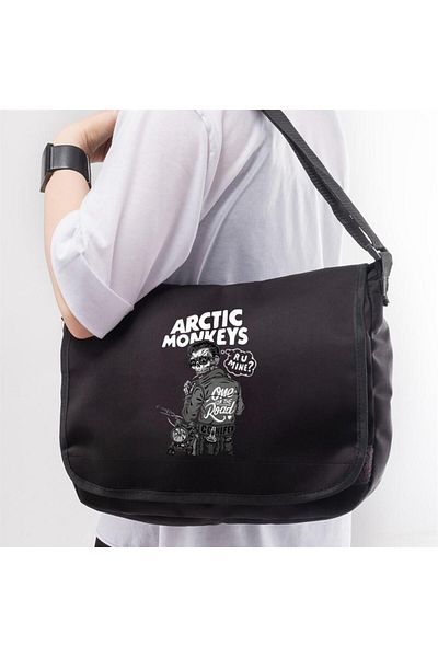 DEEFWEAR Geantă Messenger imprimată Arctic Monkeys „R U Mine”.
