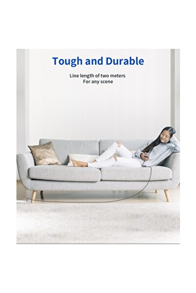 jsaux Premium Serisi Usb-A To Type-C 2 Metre Uzun Hızlı Şarj ve Data Kablosu CC0011