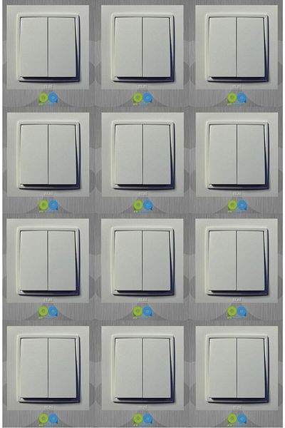 ELBİ Zena Commutator Double Switch with Frame White 12 Pieces