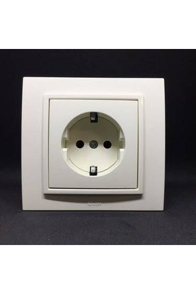 ELBİ Grounded Socket with Frame White