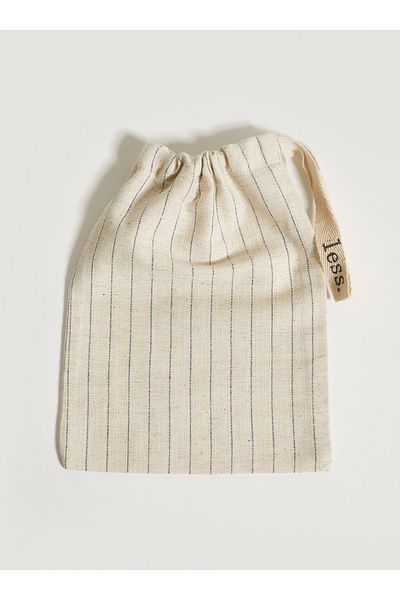 Less Sürdürülebilir Yaşam Gereçleri Linen Storage Pouch| Pulses & Organizer Striped 20x16 Cm