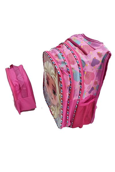 Kelebek Oyuncak ElSa - 2-piece Primary School Bag Set - Frozen Themed, Shiny Cover and Backpack Lunch Box