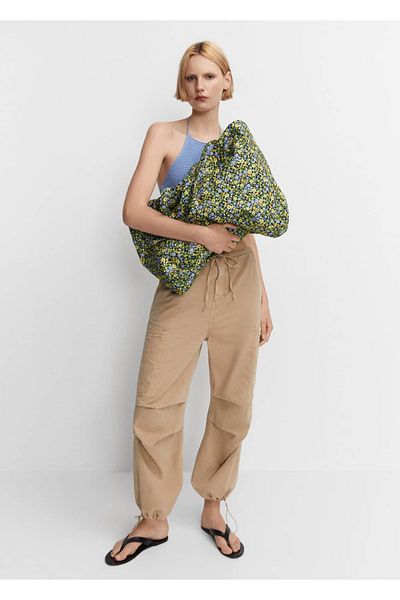 MANGO Woman Wzorzysta torba na zakupy