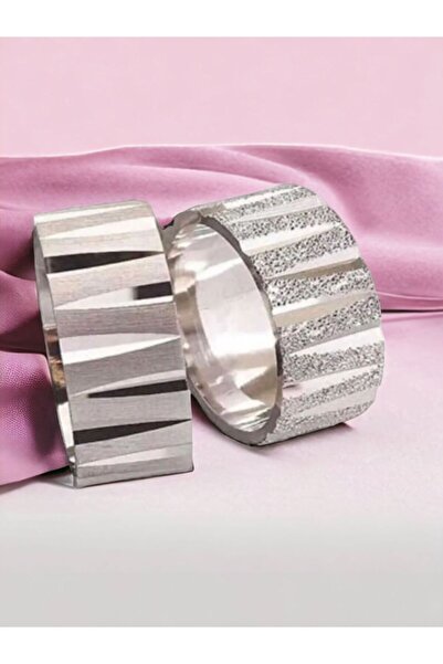 Alyans Gümüş Evi 8 Mm Lazerli Işleme Alyans