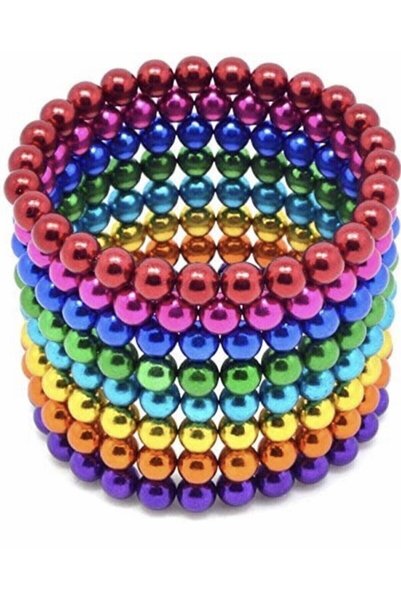 post alley 6 Farklı Karışık Altı Renkli Sihirli Manyetik Toplar Neodyum Mıknatıs Bilye 216 Adet 5 Mm