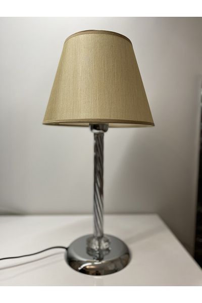asellus Mette Twisted Lampshade with crystal detail, stol lamp, Table Lamp chrome Plated (silver color)